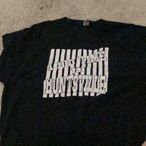 Black Graphic T-Shirt with White Text